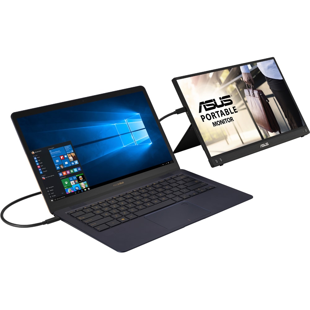 Monitor portabil LED IPS ASUS ZenScreen MB16ACV, 15.6", Full HD, 60Hz, Flicker-Free, USB-C, negru