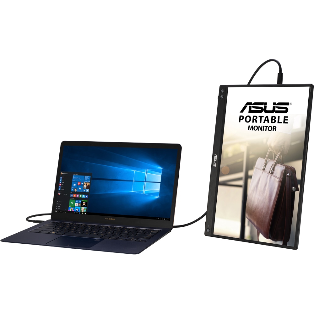 Monitor portabil LED IPS ASUS ZenScreen MB16ACV, 15.6", Full HD, 60Hz, Flicker-Free, USB-C, negru