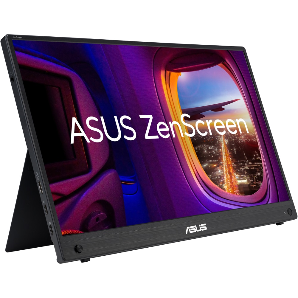 Monitor portabil LED IPS ASUS ZenScreen MB16AHG, 15.6", Full HD, 144Hz, AMD FreeSync Premium, USB-C, negru