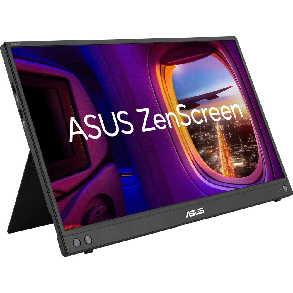 Monitor portabil LED IPS ASUS ZenScreen MB16AHV, 15.6", 60Hz, Full HD, Flicker Free, negru