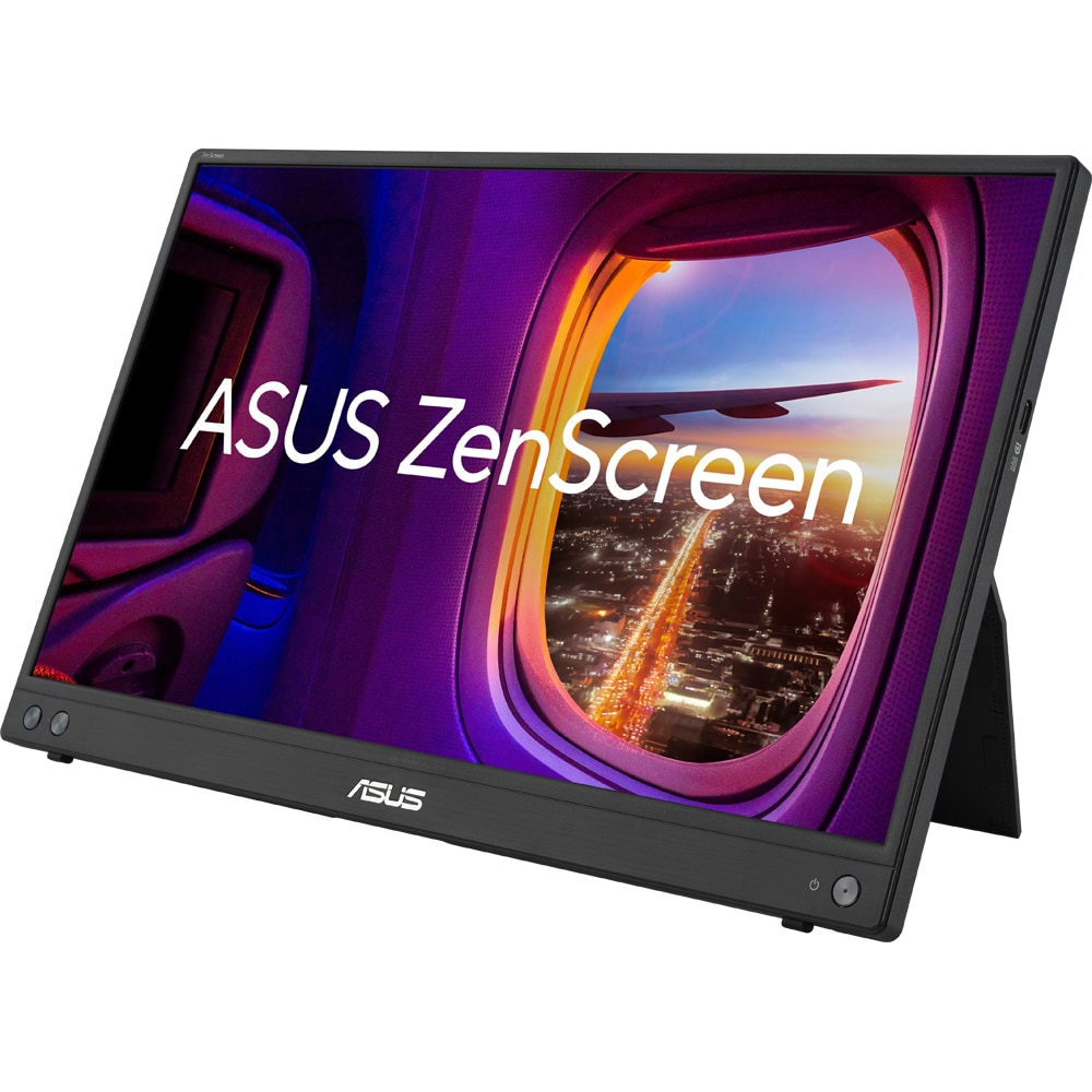 Monitor portabil LED IPS ASUS ZenScreen MB16AHV, 15.6", 60Hz, Full HD, Flicker Free, negru