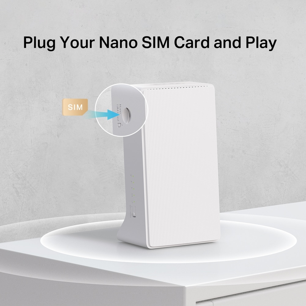 Router Wireless Gigabit MERCUSYS MB230-4G AC1200, Wi-Fi 5, Dual-Band 300 + 867 Mbps, 4G LTE Nano SIM, alb