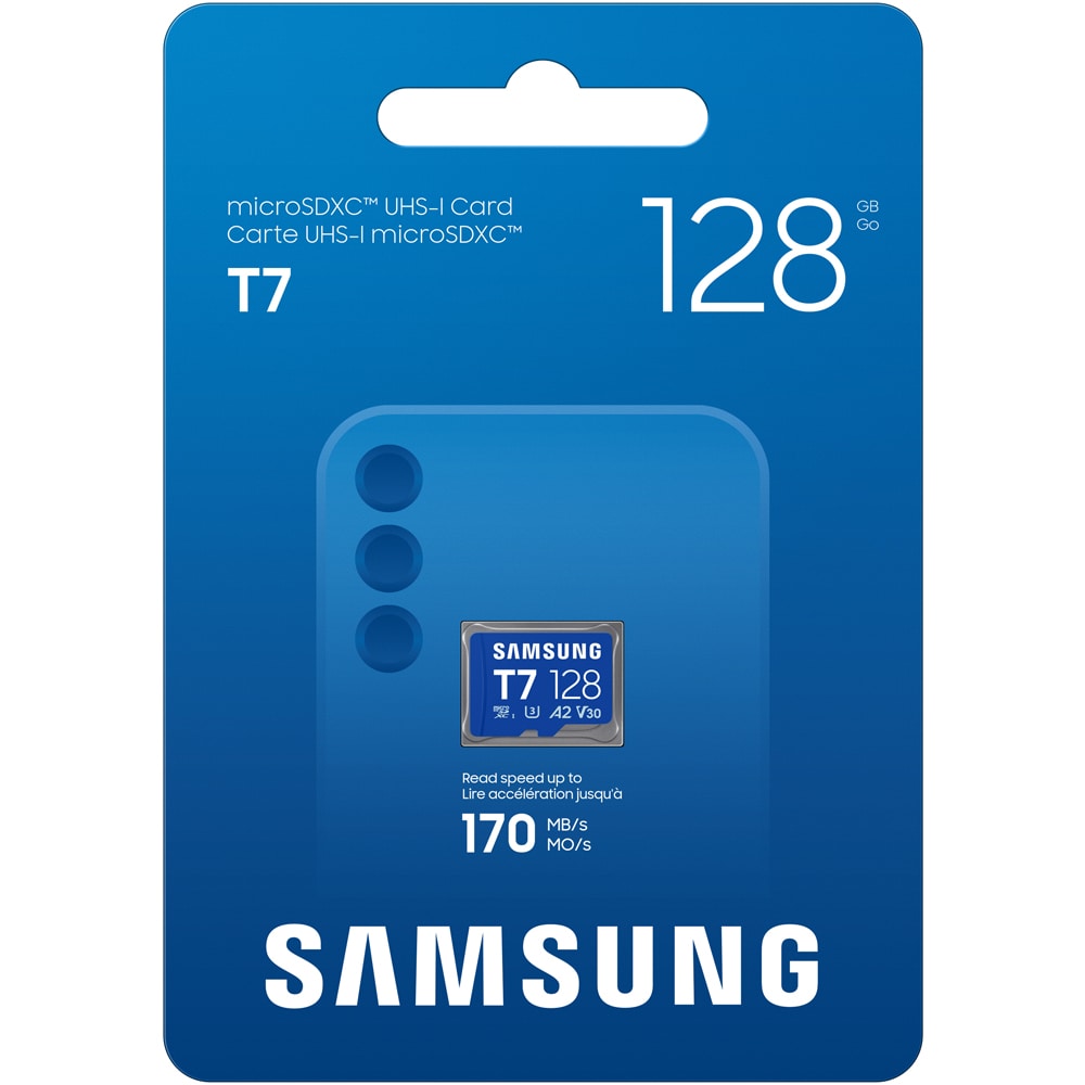 Card de memorie SAMSUNG T7, microSDXC,128GB, 170MB/s, clasa U3, V30, A2