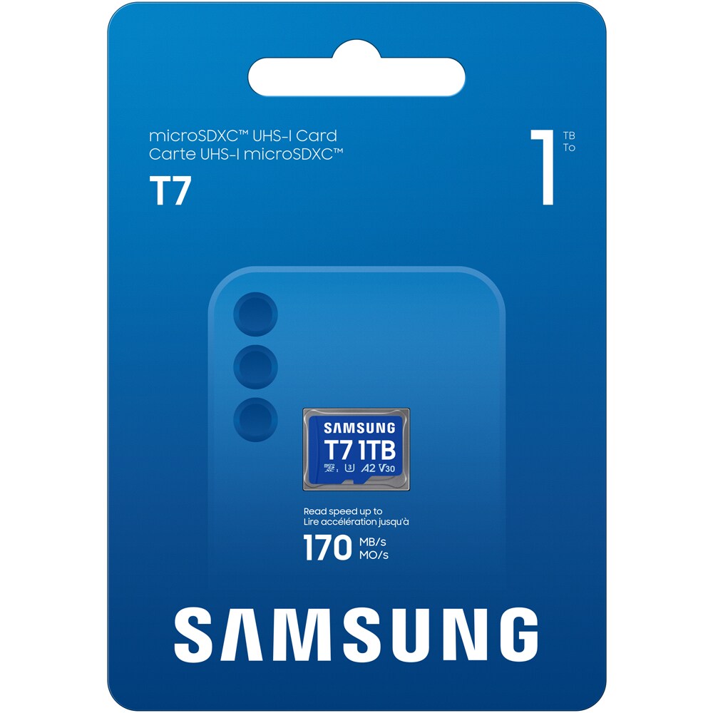 Card de memorie SAMSUNG T7, microSDXC, 1TB, 170MB/s, clasa U3, V30, A2