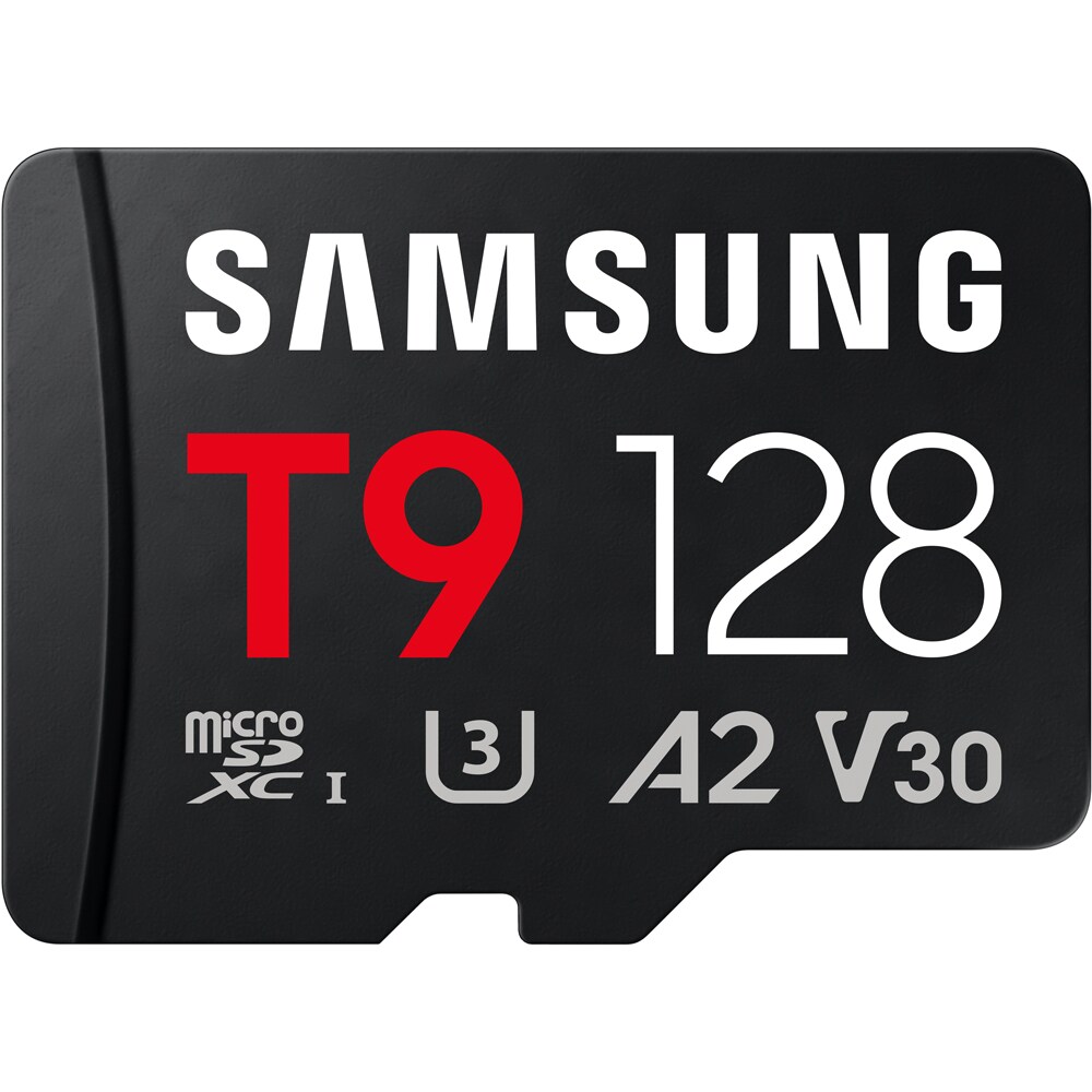 Card de memorie SAMSUNG T9, microSDXC,128GB, 200MB/s, clasa U3, V30, A2, adaptor
