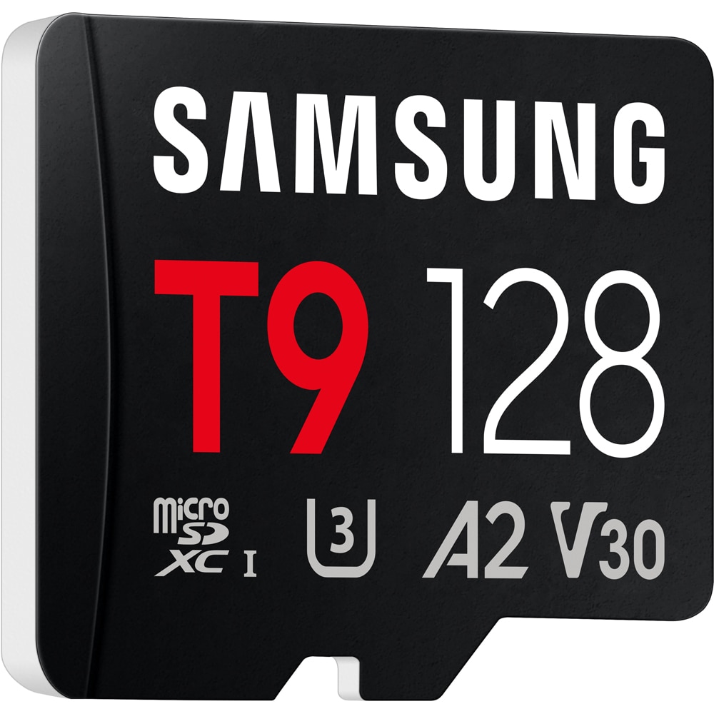Card de memorie SAMSUNG T9, microSDXC, 128GB, 200MB/s, clasa U3, V30, A2
