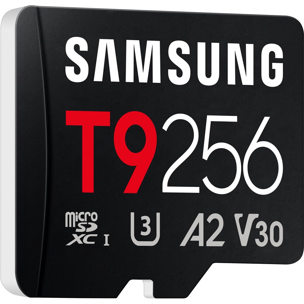 Card de memorie SAMSUNG T9, microSDXC, 256GB,200MB/s, clasa U3, V30, A2, adaptor