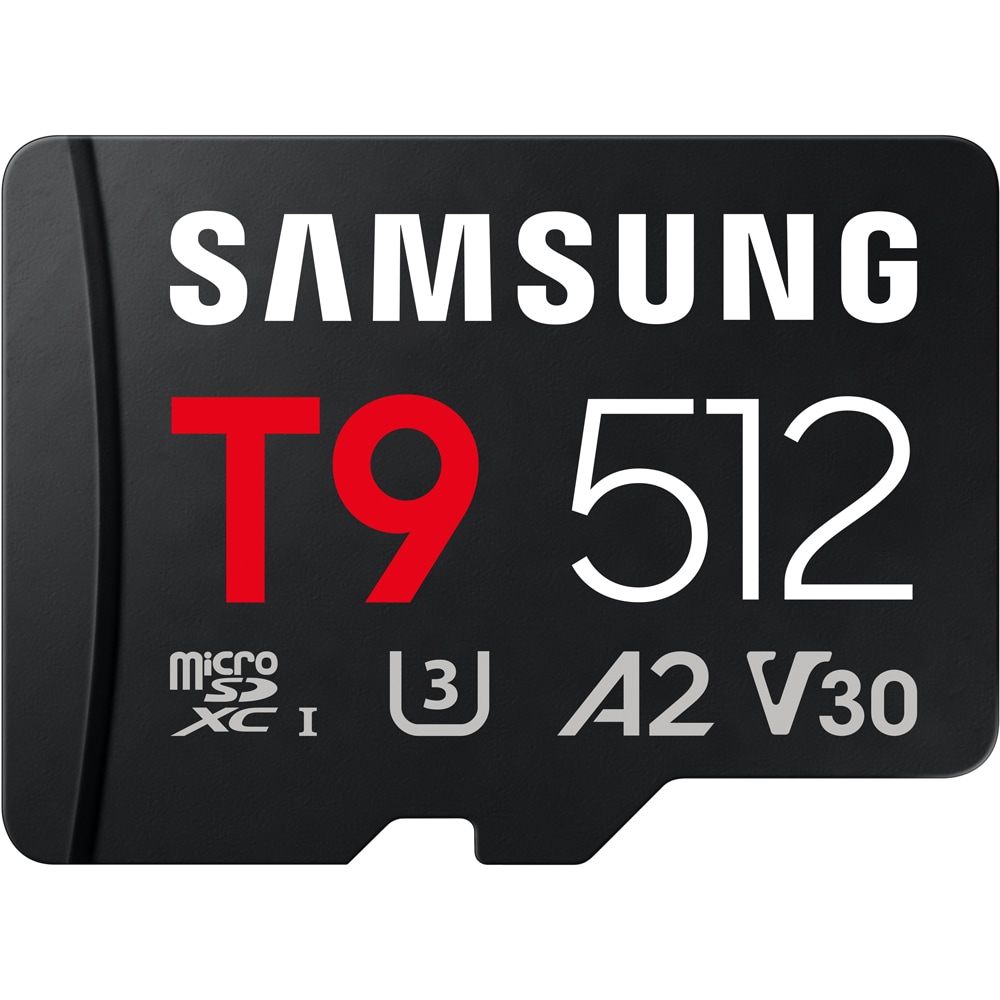 Card de memorie SAMSUNG T9, microSDXC, 512GB, 200MB/s, clasa U3, V30, A2