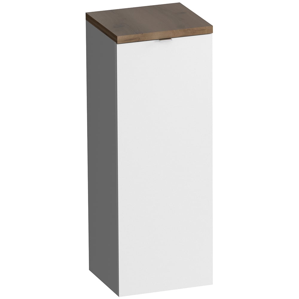 Dulap baie cu cos de rufe Woodart Bari, 40 x 35 x 105 cm, alb-maro inchis