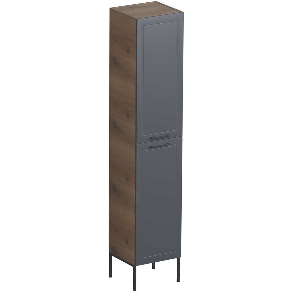 Dulap coloana baie Woodart Caixo, 40 x 35 x 160 cm, antracit-maro inchis