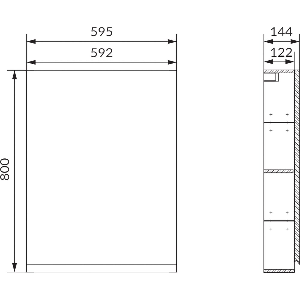 Dulap baie cu oglinda Cersanit Moduo, 59.5 x 14.4 x 80 cm, antracit