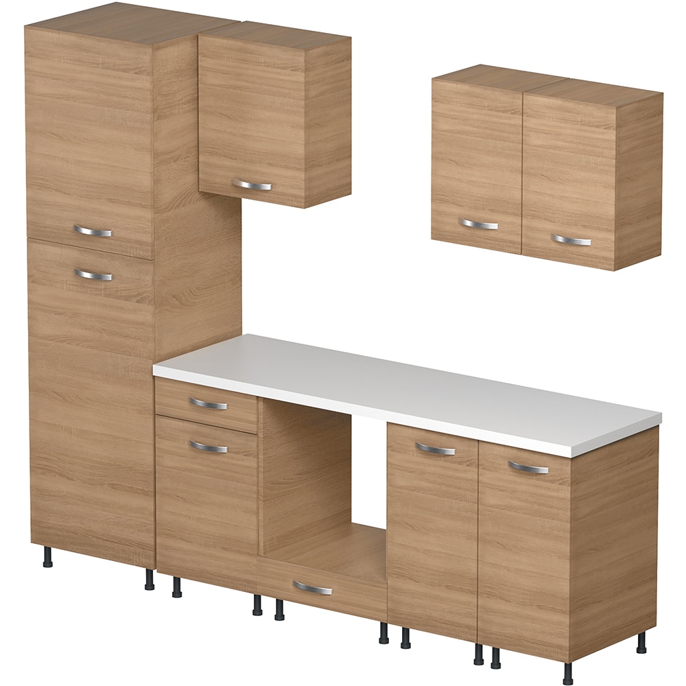 Mobila bucatarie Franci, sonoma, 240 x 55 x 200 cm