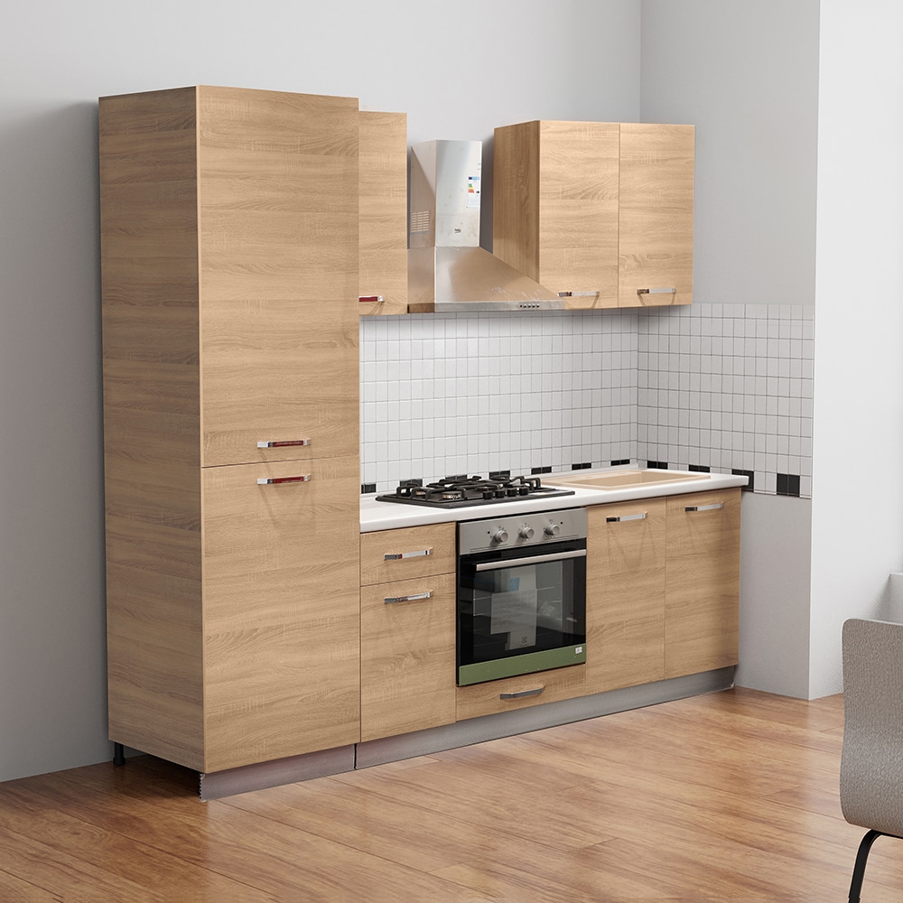 Mobila bucatarie Franci, sonoma, 240 x 55 x 200 cm