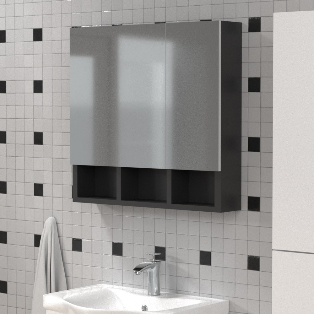 Oglinda baie Woodart Batumi, 60 x 15 x 75 cm, transparent