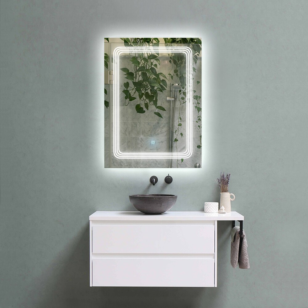 Oglinda baie Elves 80171, 60 x 3 x 80 cm, iluminare LED, senzor touch