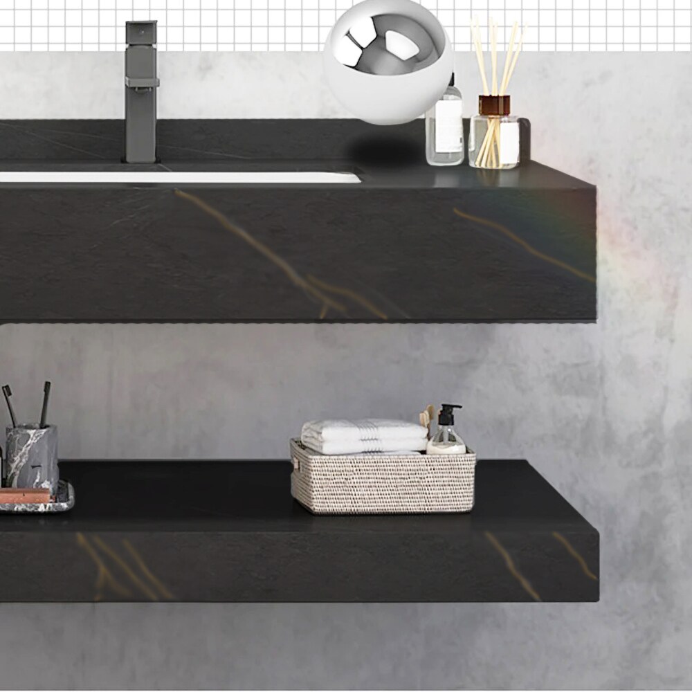 Set mobilier baie SANDONNA Lumi, 80 x 50 x 15 cm, negru