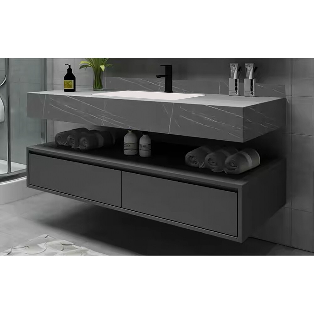 Set mobilier baie SANDONNA Nova, 100 x 50 x 15 cm, gri