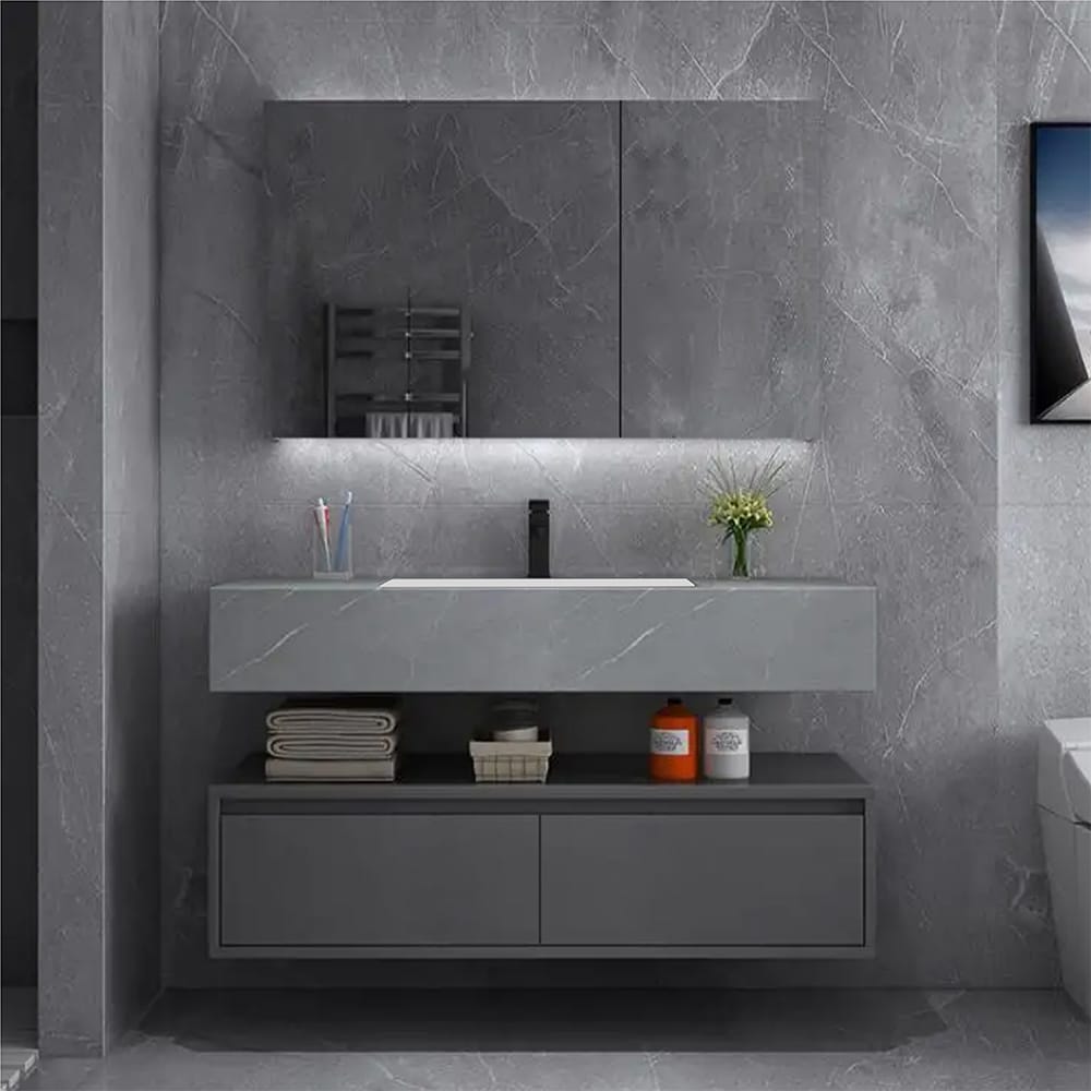 Set mobilier baie SANDONNA Nova, 80 x 50 x 15 cm, gri