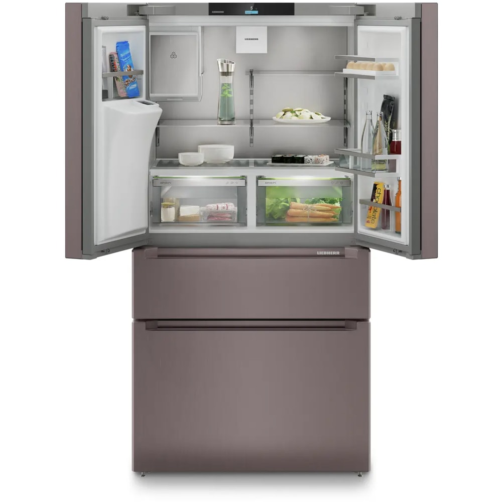 Side by Side LIEBHERR MBtsdi 9528 plus, Duo Cooling, 538 l, H 180.5 cm, Clasa D, Dozator apa, argintiu