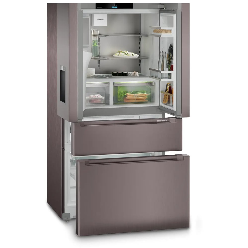Side by Side LIEBHERR MBtsdi 9528 plus, Duo Cooling, 538 l, H 180.5 cm, Clasa D, Dozator apa, argintiu