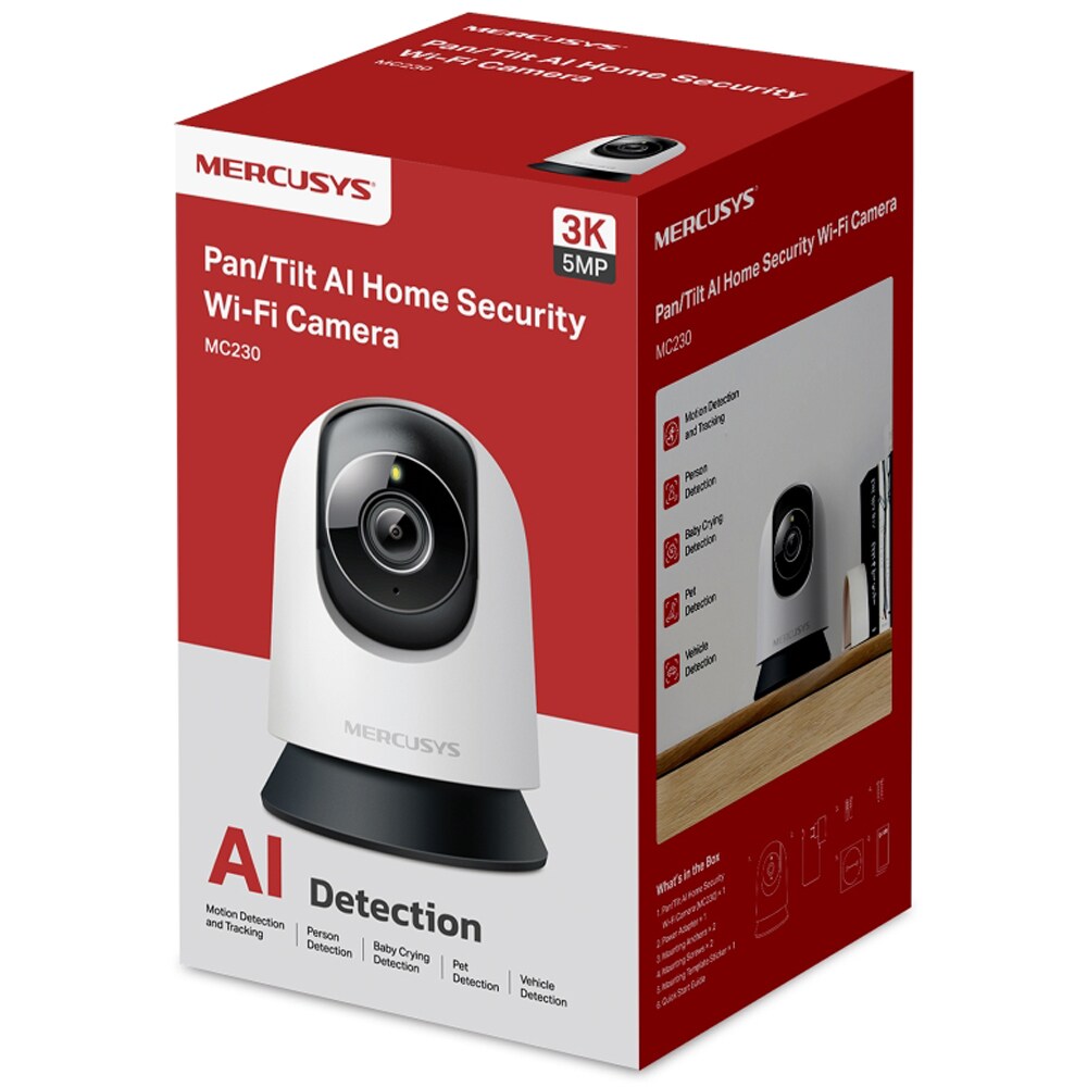 Camera IP Wireless interior MERCUSYS MC230, 3K 1620p, IR, Night Vision, alb
