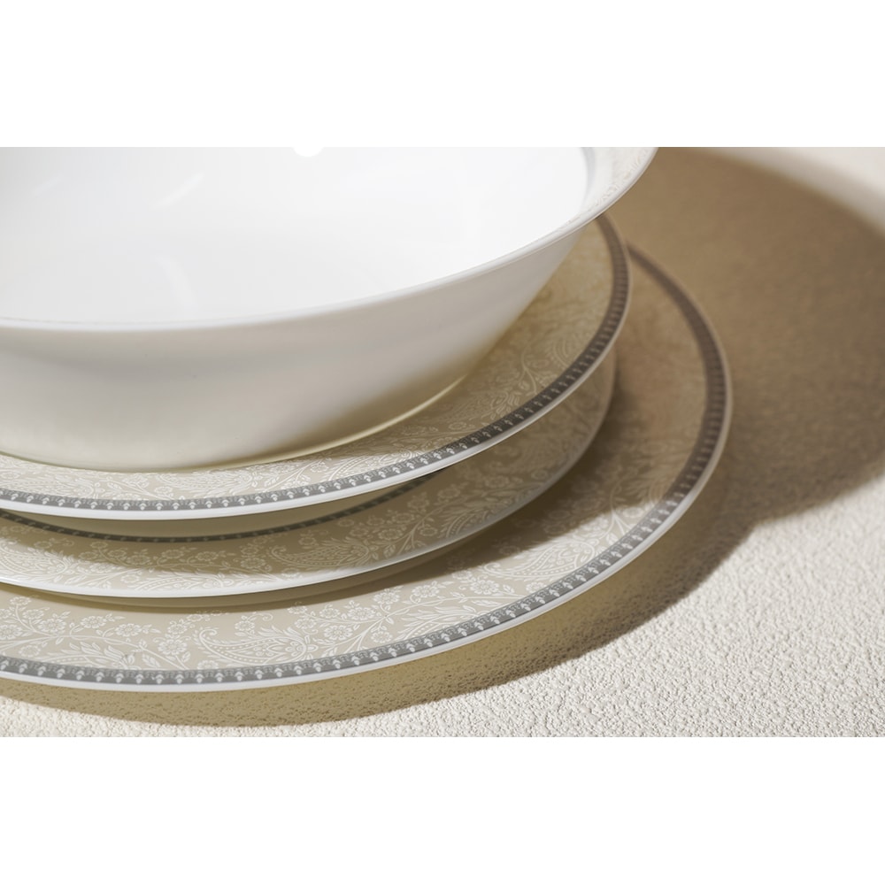 Set de masa MYRIA MC4055, 19 piese, opal, alb