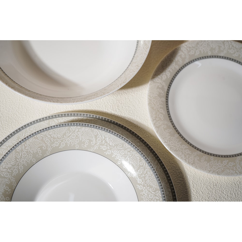 Set de masa MYRIA MC4055, 19 piese, opal, alb