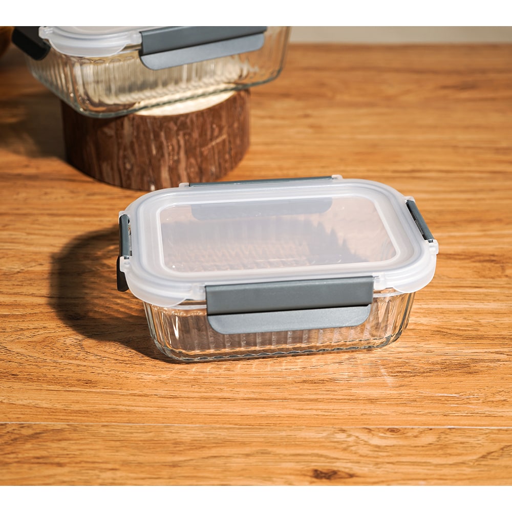 Set caserole MYRIA MC4058, 3 piese, 0.37- 1.05l, sticla, transparent