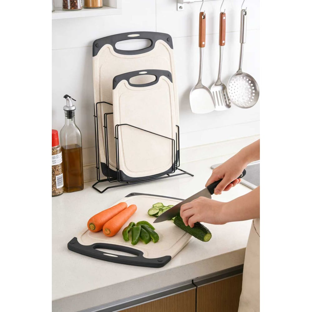 Set tocatoare cu suport MYRIA MC4071, 3 buc, plastic, bej