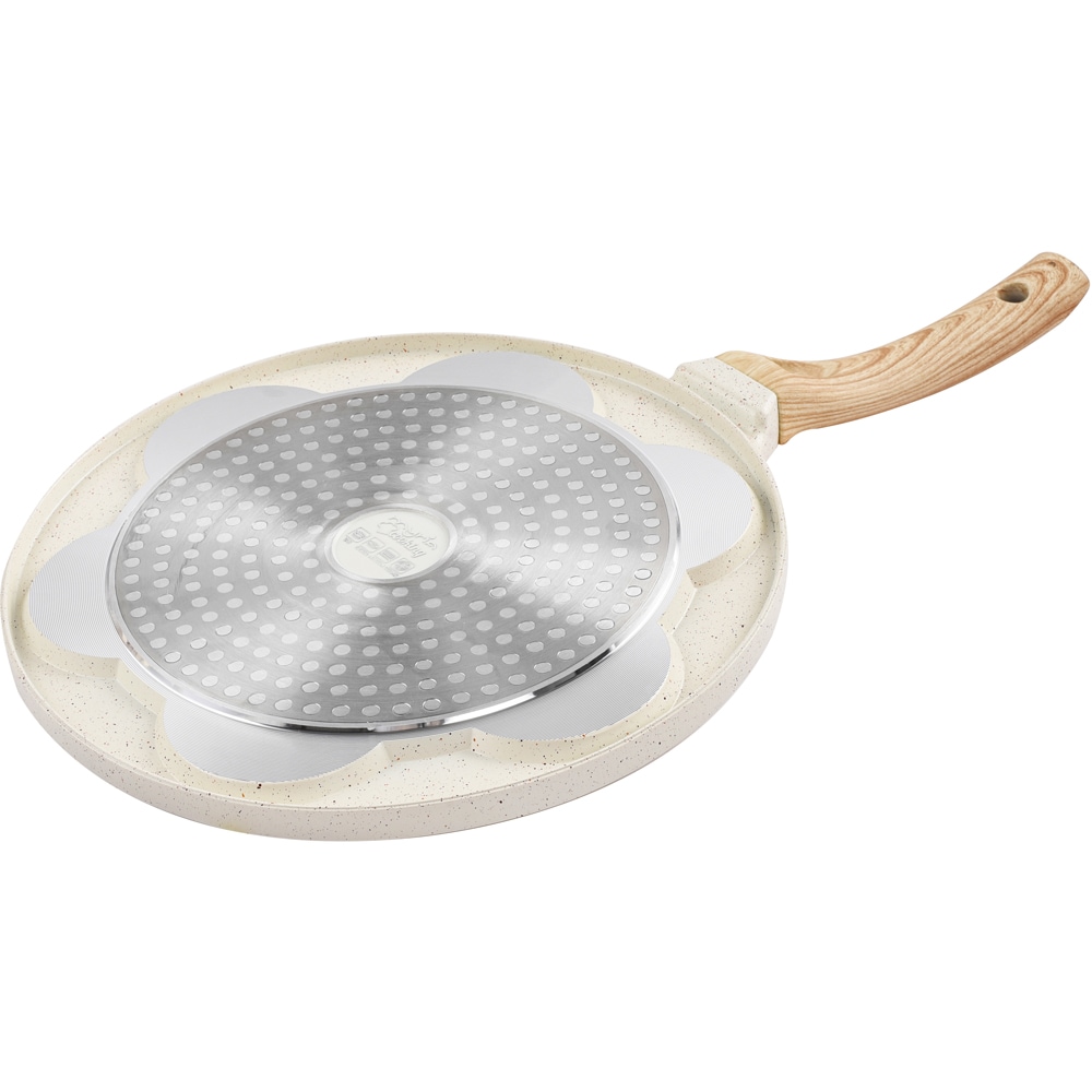 Tigaie clatite MYRIA MC4072, 26 cm, aluminiu, 7 forme emoji, bej