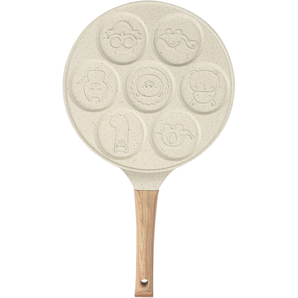 Tigaie clatite MYRIA MC4073, aluminiu, 26cm, 7 forme animalute, bej