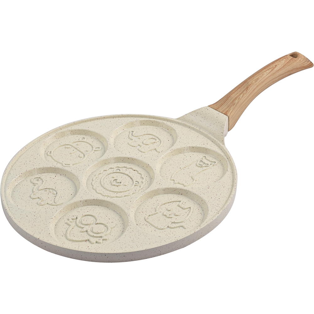 Tigaie clatite MYRIA MC4073, aluminiu, 26cm, 7 forme animalute, bej