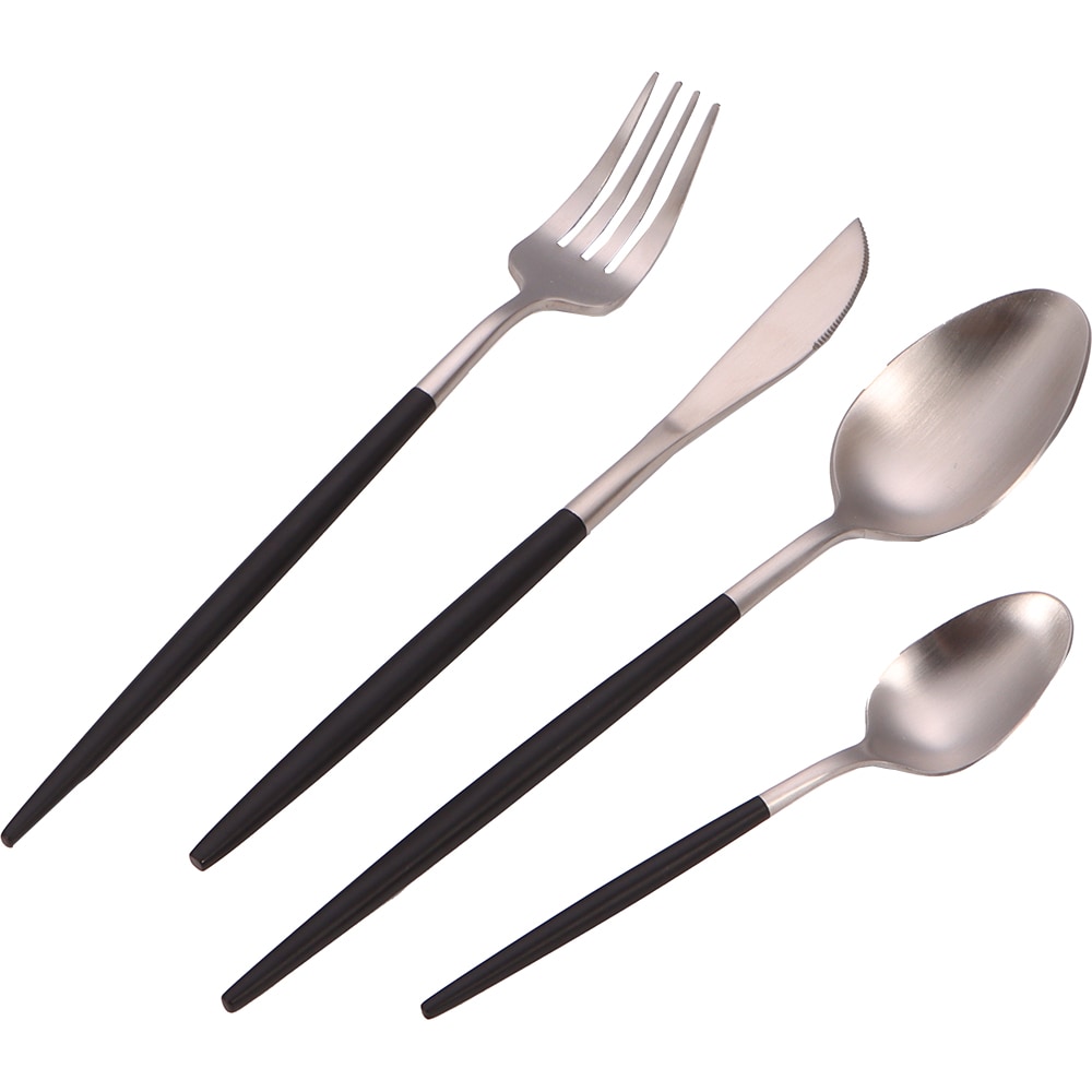 Set tacamuri MYRIA MC4090, 24 piese, inox, argintiu-negru