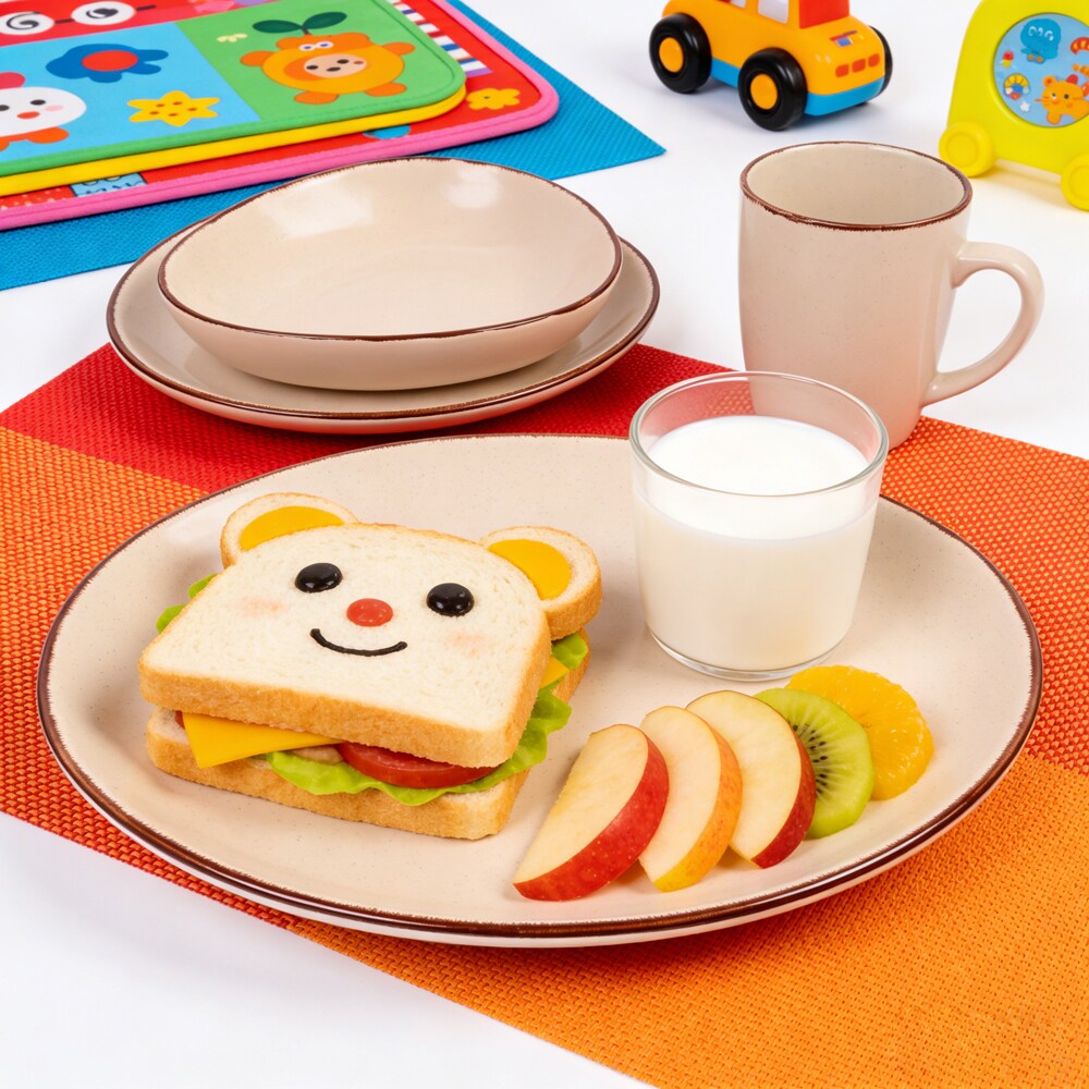 Set de masa MYRIA MC4091, 16 piese, ceramica, crem