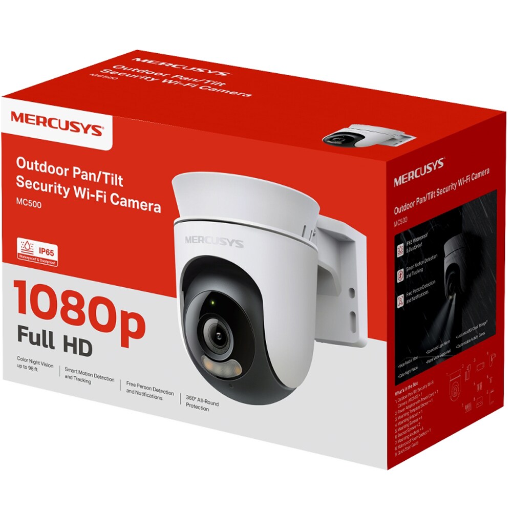 Camera IP Wireless MERCUSYS MC500, 1080p, IR, NightVision, alb