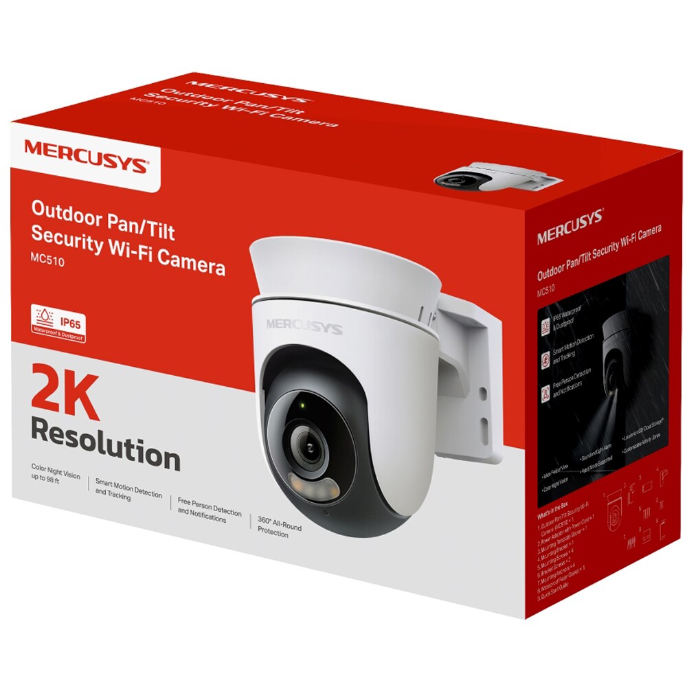 Camera IP Wireless MERCUSYS MC510, 1296p, IR, Night Vision, alb