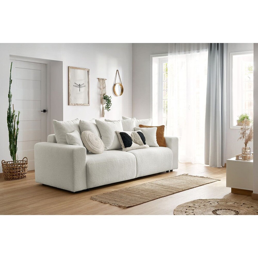 Canapea extensibila Livigno, 3 locuri, 235 x 93 x 100 cm, alb