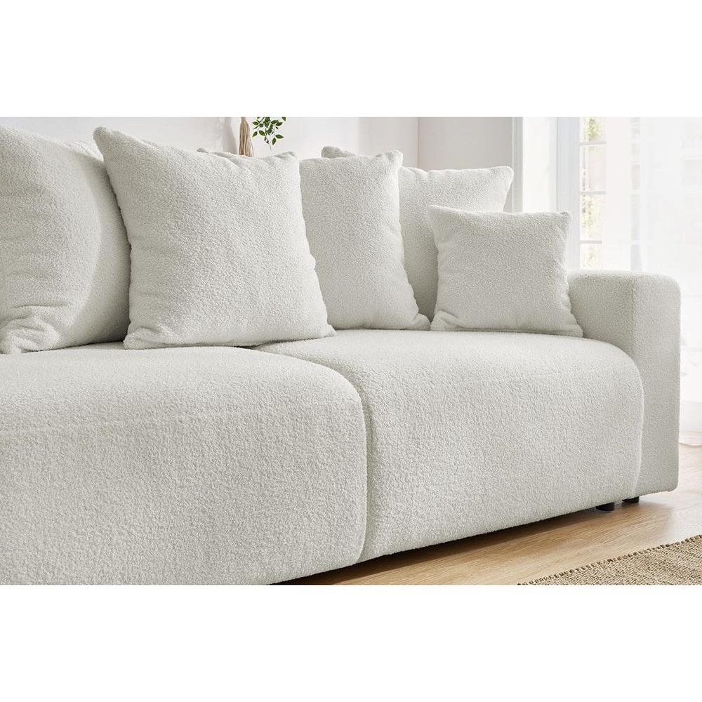 Canapea extensibila Livigno, 3 locuri, 235 x 93 x 100 cm, alb