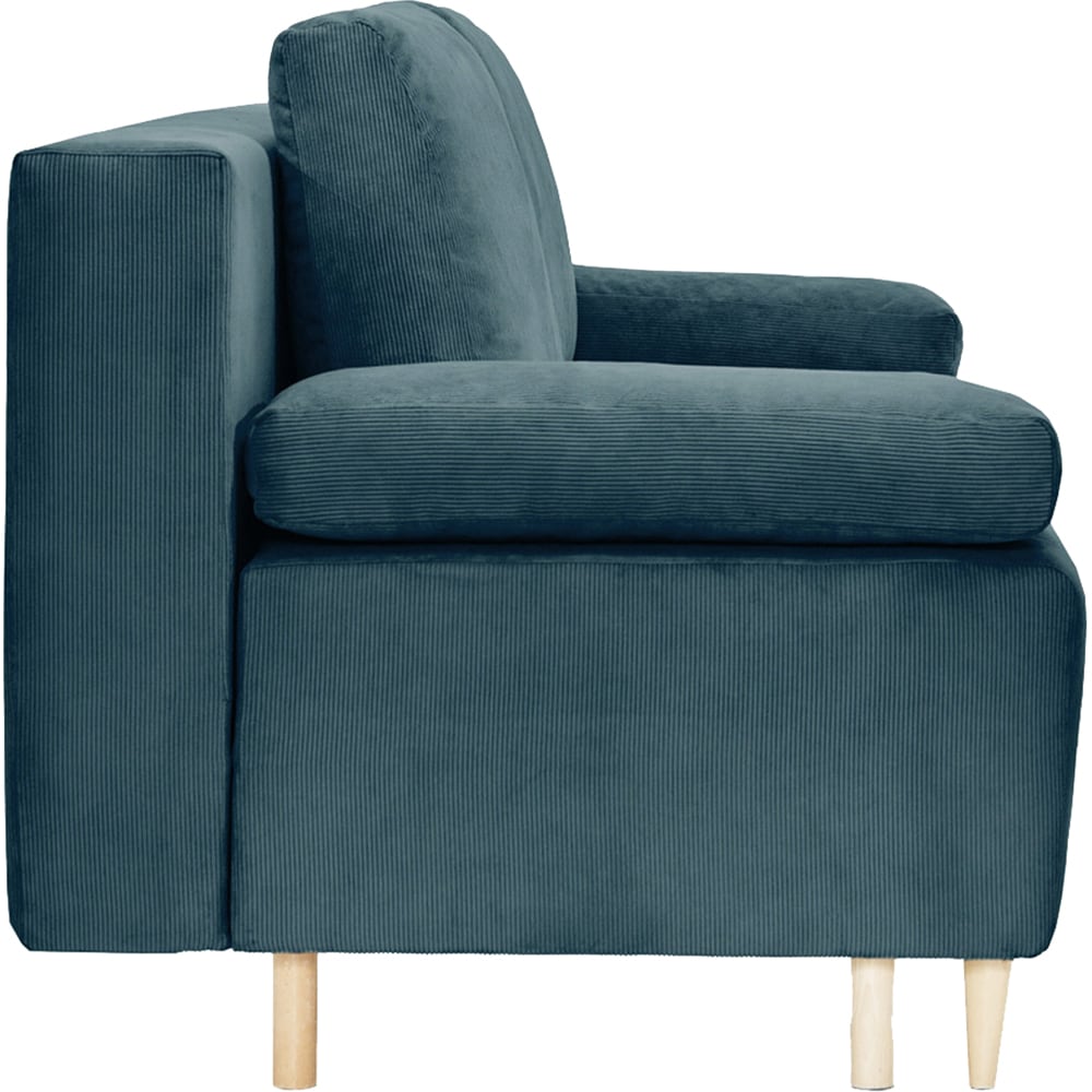 Canapea extensibila Candy, 3 locuri, lada depozitare, 190 x 100 x 95 cm, albastru inchis