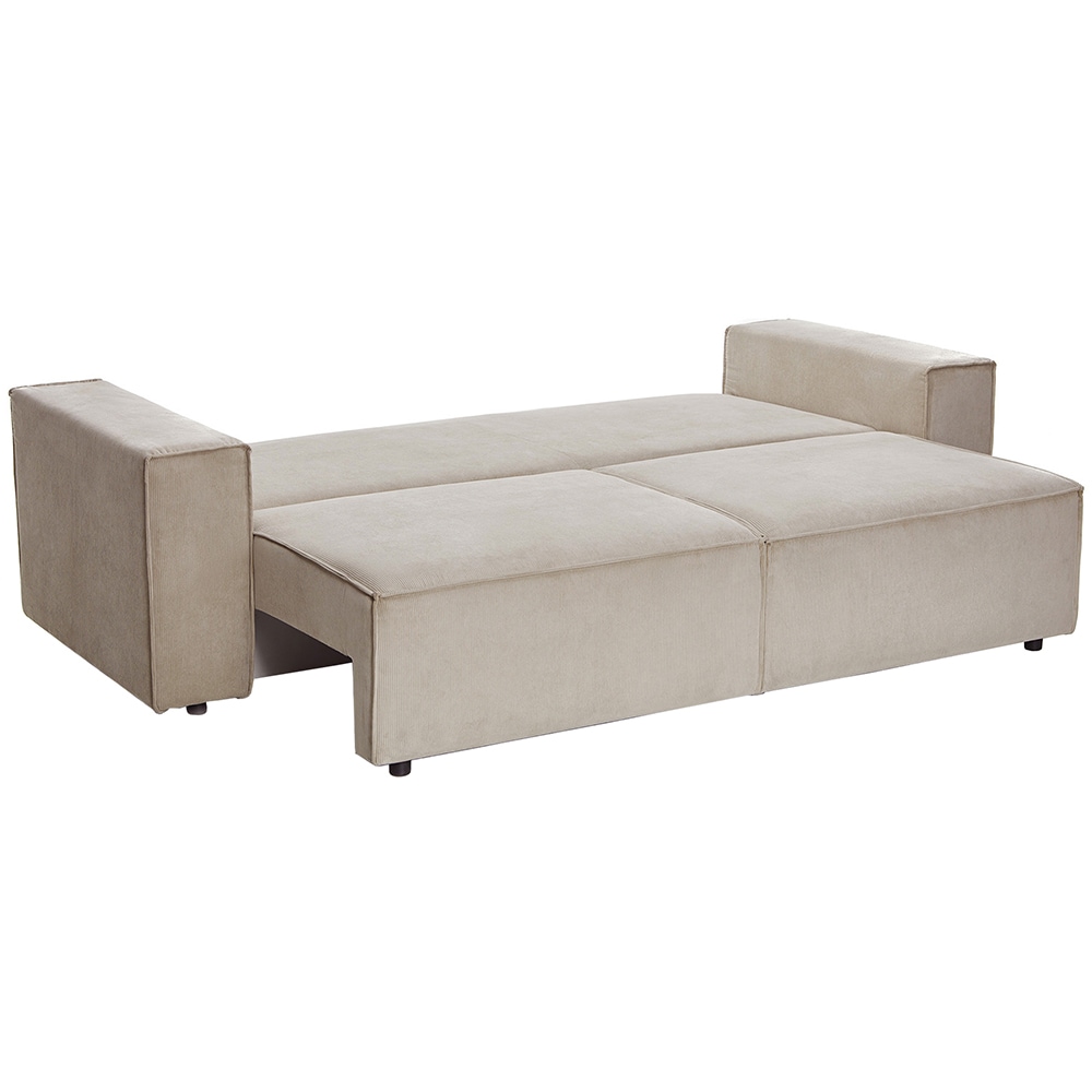Canapea extensibila Cloud, 3 locuri, lada depozitare, 240 x 85 x 87 cm, bej