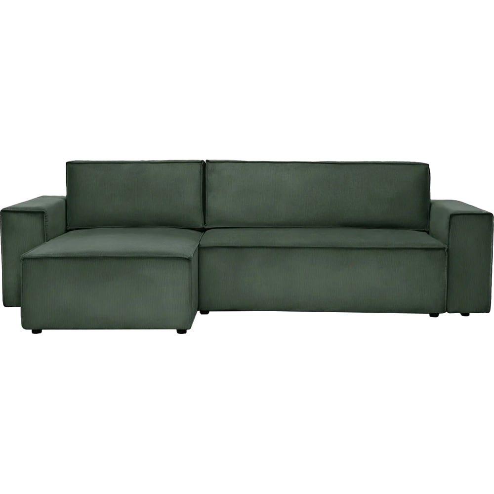 Coltar extensibil Cloud, 3 locuri, lada depozitare, 275 x 85 x 145 cm, verde inchis