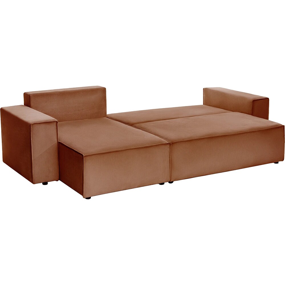 Coltar extensibil Cloud, 3 locuri, lada depozitare, 275 x 85 x 145 cm, caramiziu
