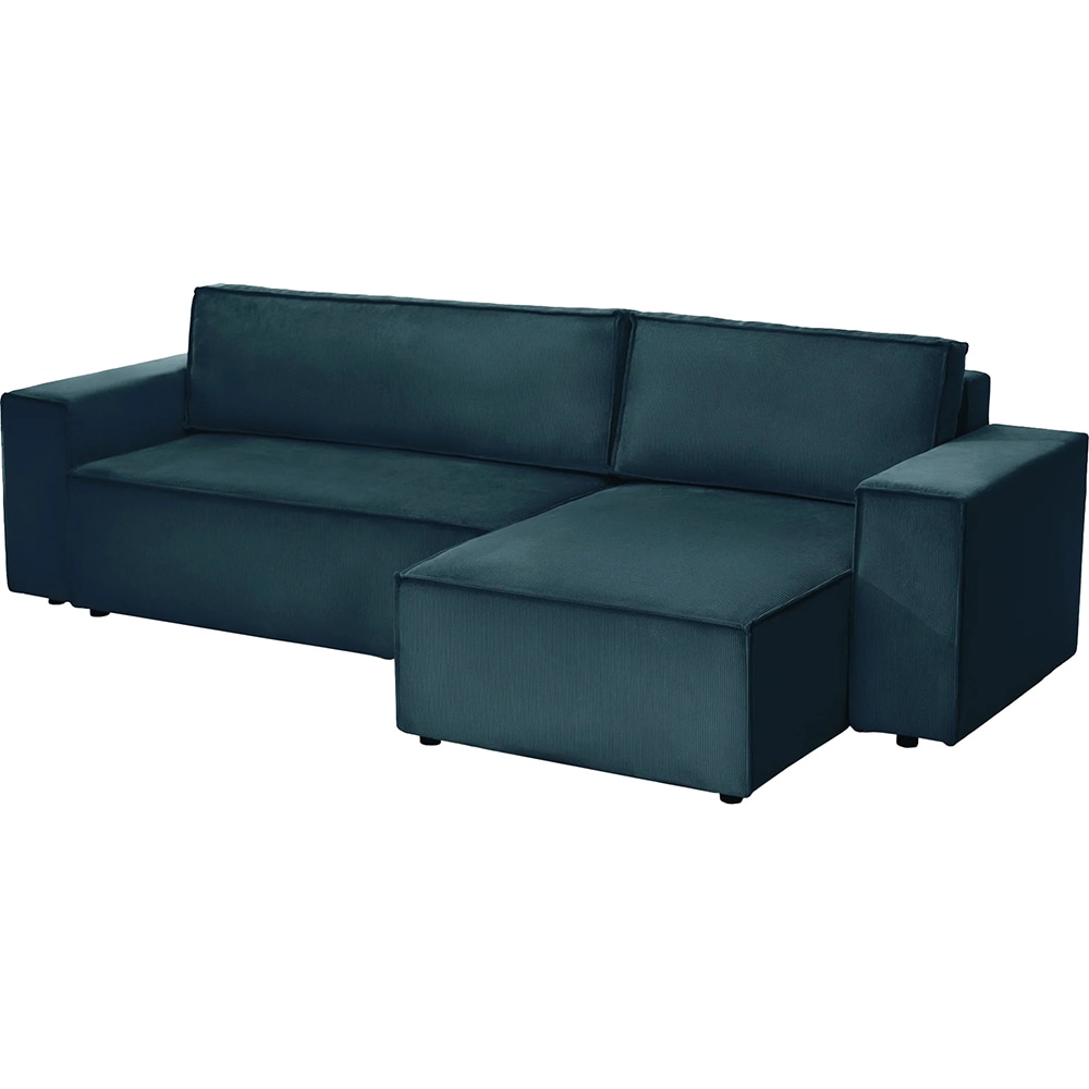 Coltar extensibil Cloud, 3 locuri, lada depozitare, 275 x 85 x 145 cm, albastru inchis