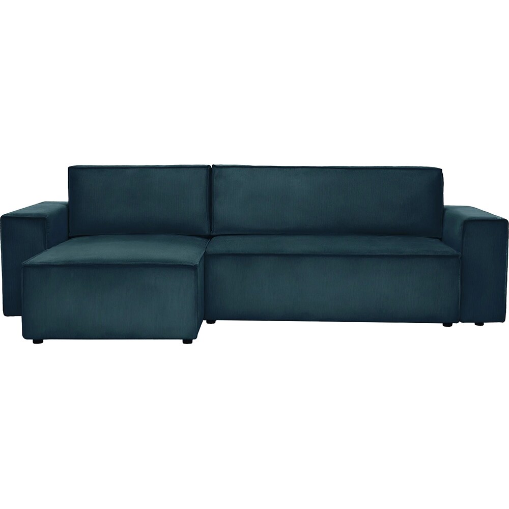 Coltar extensibil Cloud, 3 locuri, lada depozitare, 275 x 85 x 145 cm, albastru inchis