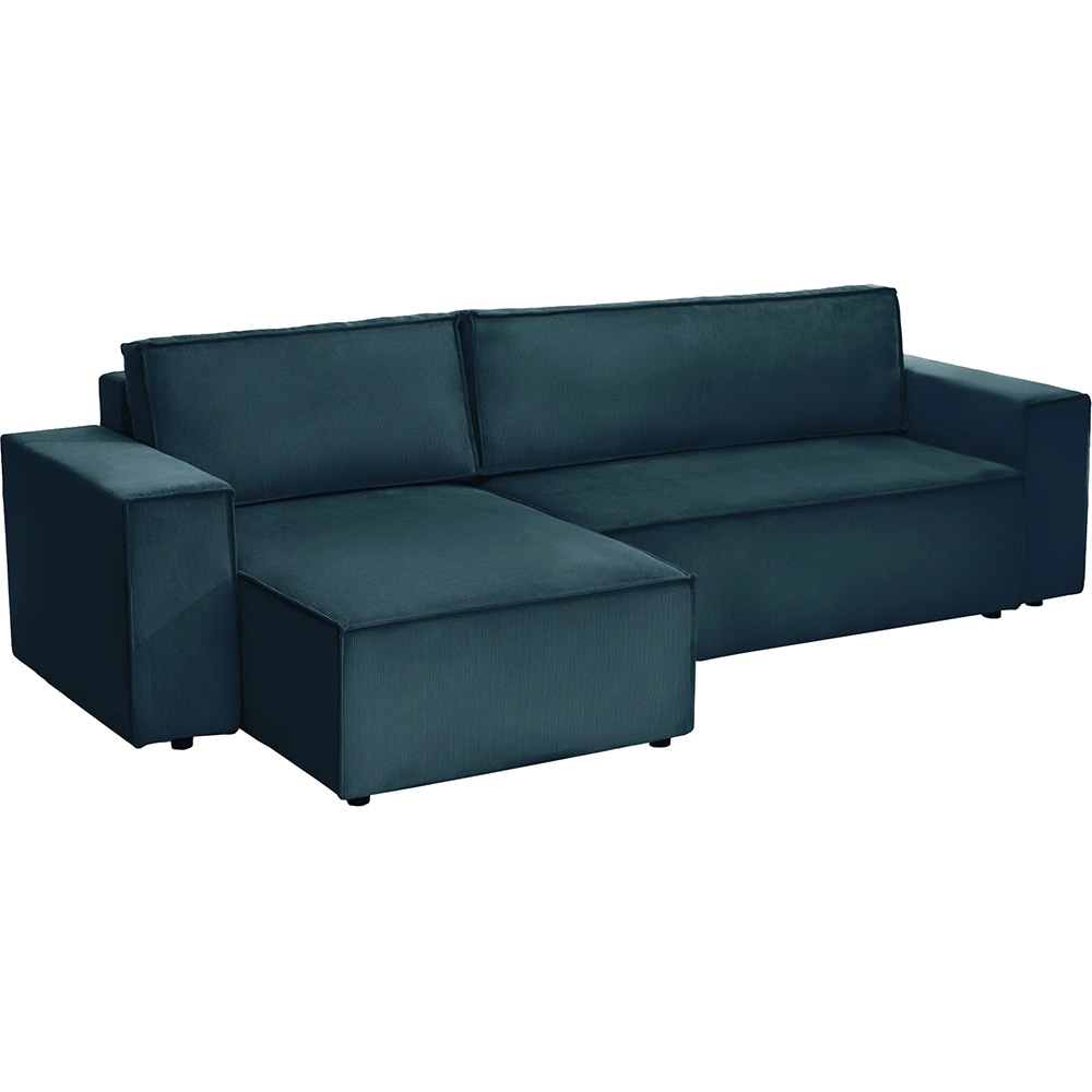 Coltar extensibil Cloud, 3 locuri, lada depozitare, 275 x 85 x 145 cm, albastru inchis