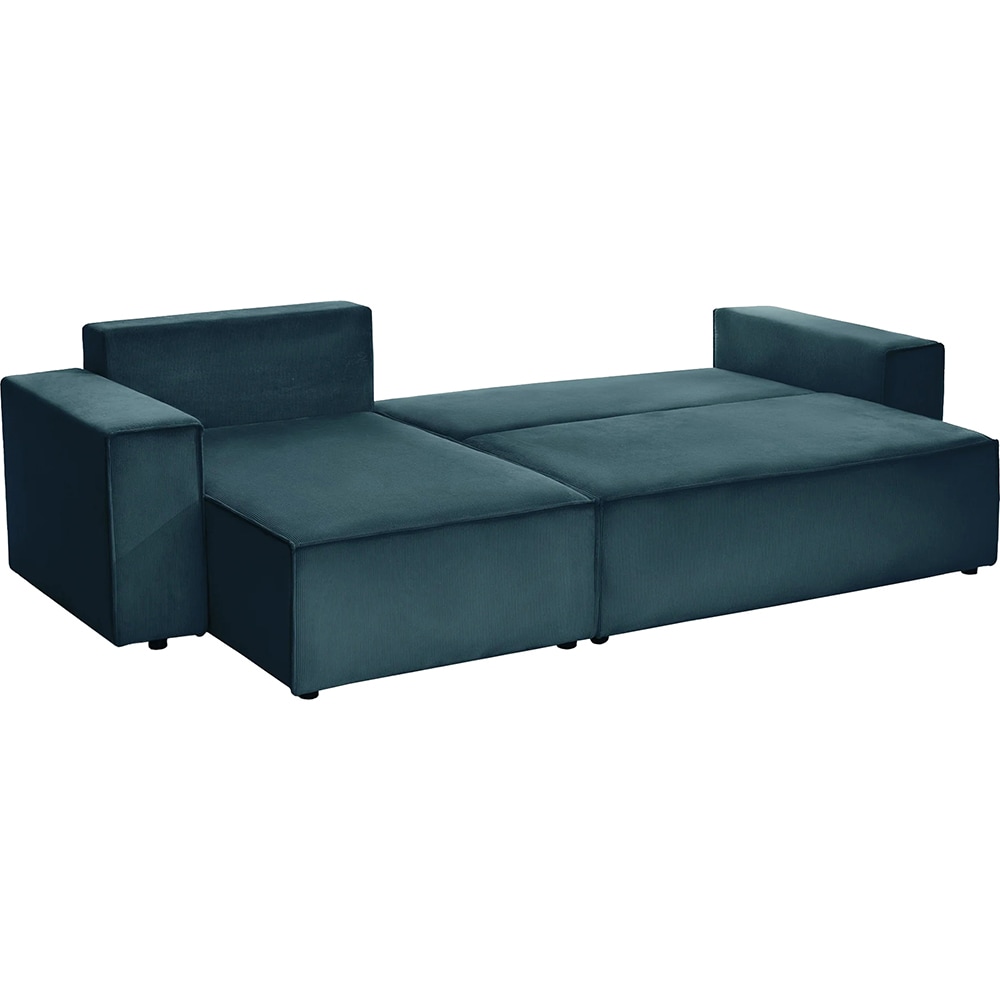 Coltar extensibil Cloud, 3 locuri, lada depozitare, 275 x 85 x 145 cm, albastru inchis