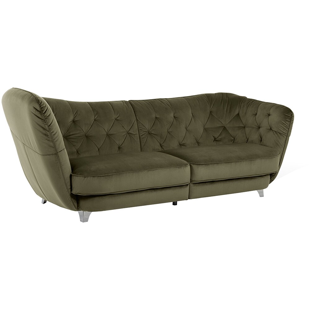 Canapea fixa dreapta Georgia Velvet F608, 3 locuri, 256 x 115 x 98 cm, oliv