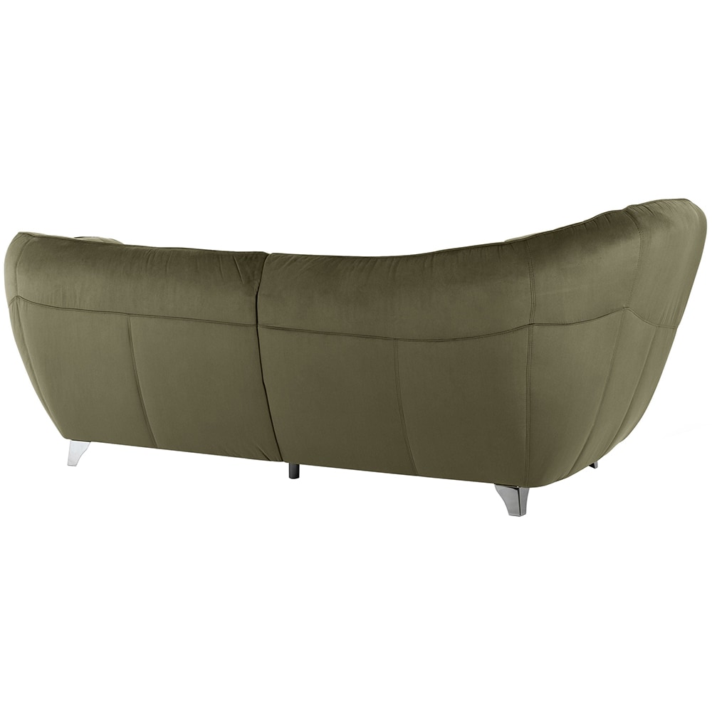 Canapea fixa dreapta Georgia Velvet F608, 3 locuri, 256 x 115 x 98 cm, oliv