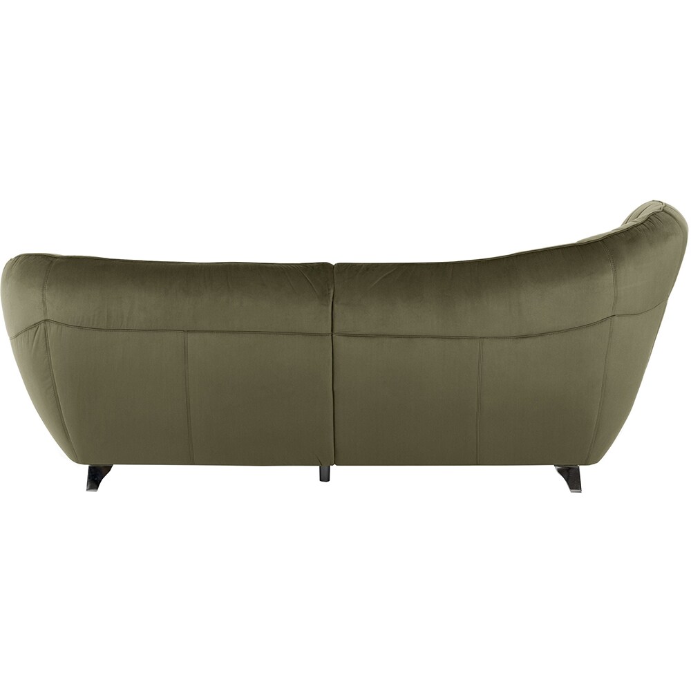 Canapea fixa dreapta Georgia Velvet F608, 3 locuri, 256 x 115 x 98 cm, oliv