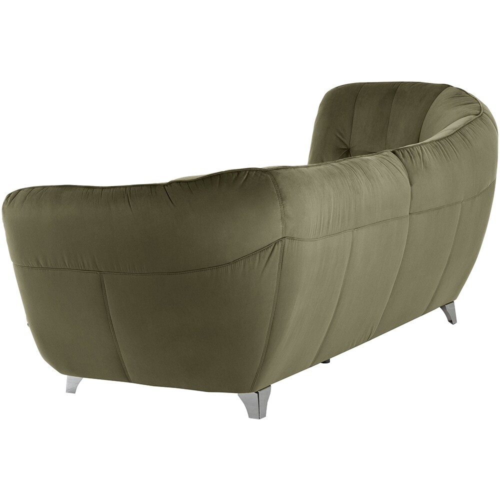 Canapea fixa dreapta Georgia Velvet F608, 3 locuri, 256 x 115 x 98 cm, oliv